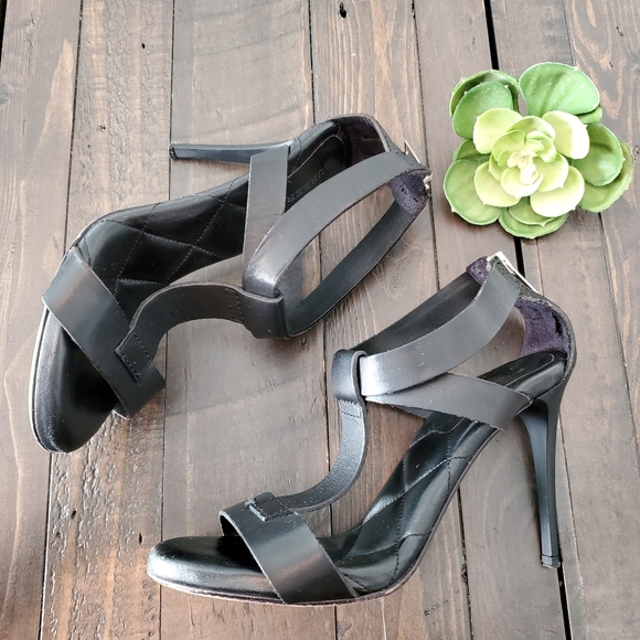 BURBERRY Black T Strap Stilettos - Picture 3 of 8